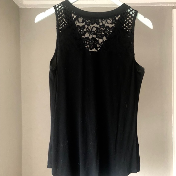 Express Black Lace Tank with Zipper Detail - Picture 2 of 3